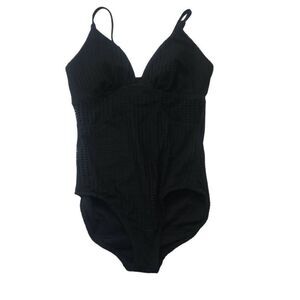 Merona Women's Size Medium Black Crochet One Piece Bathing Suit
